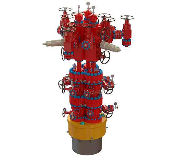 Single conductor triple wells wellhead
